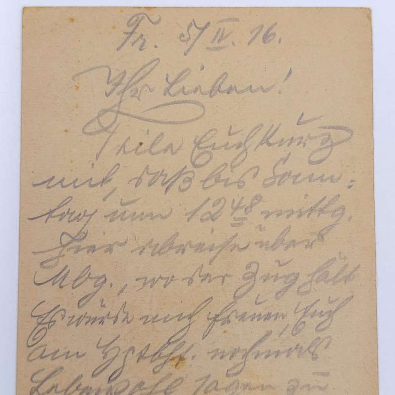 1916 WW1 Frankfurt South Feldpostkarte to Marburg - Private message
