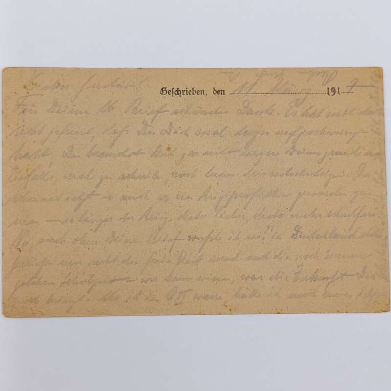1917 WW1 Feldpostkarte 3rd Batallion 12 Company posted to Marburg