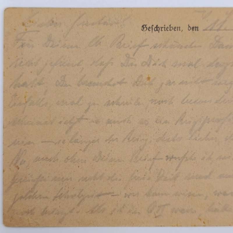 1917 WW1 Feldpostkarte 3rd Batallion 12 Company posted to Marburg