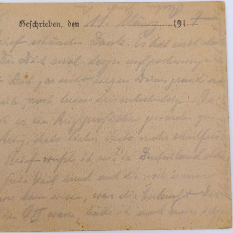1917 WW1 Feldpostkarte 3rd Batallion 12 Company posted to Marburg