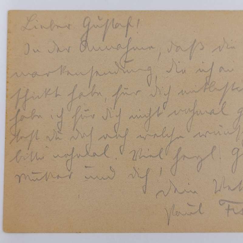 1918 WW1 Feldpostkarte sent by Paul Fischmann