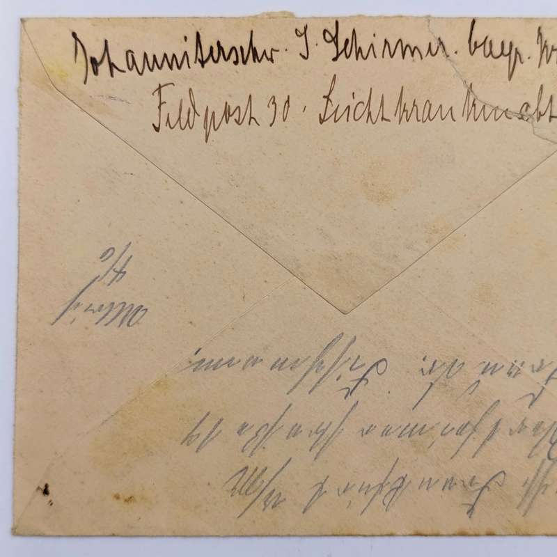 WW1 Feldpost cover addressed to Frau Director Schirmen - redirected to Frankfurt from Harburg