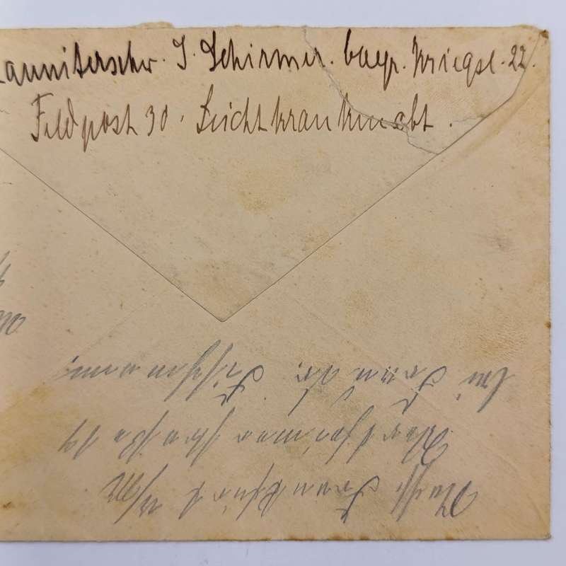 WW1 Feldpost cover addressed to Frau Director Schirmen - redirected to Frankfurt from Harburg