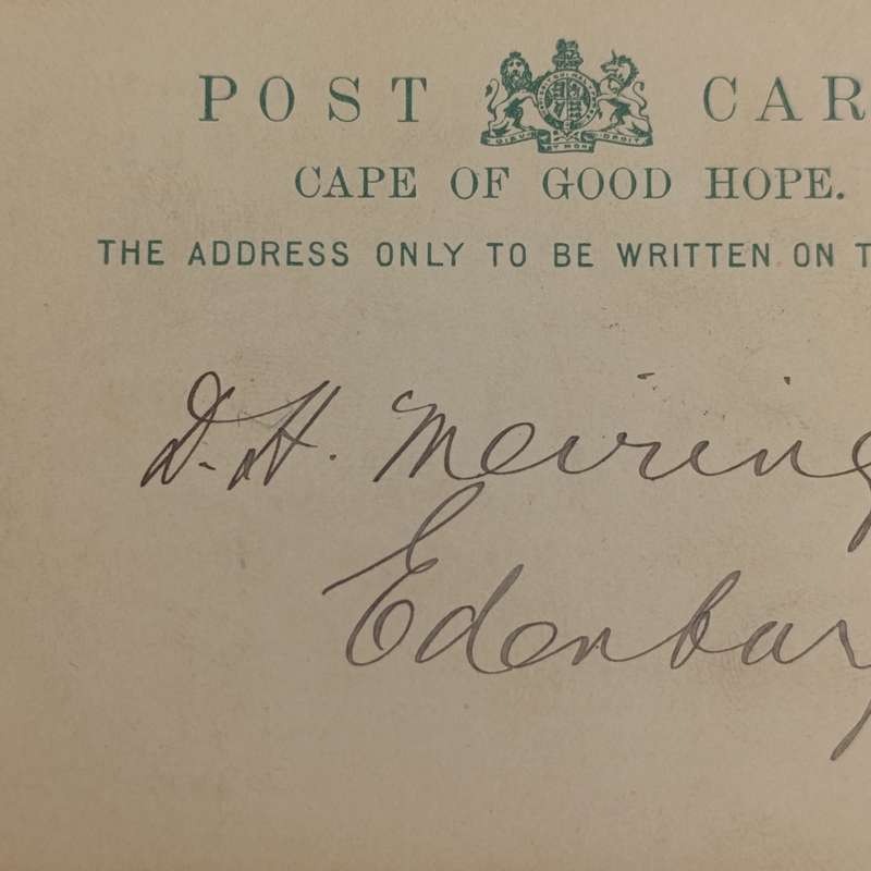 1896 Cape postcard to Edenburg, Free State - Prepaid Cape of Good Hope half penny postage