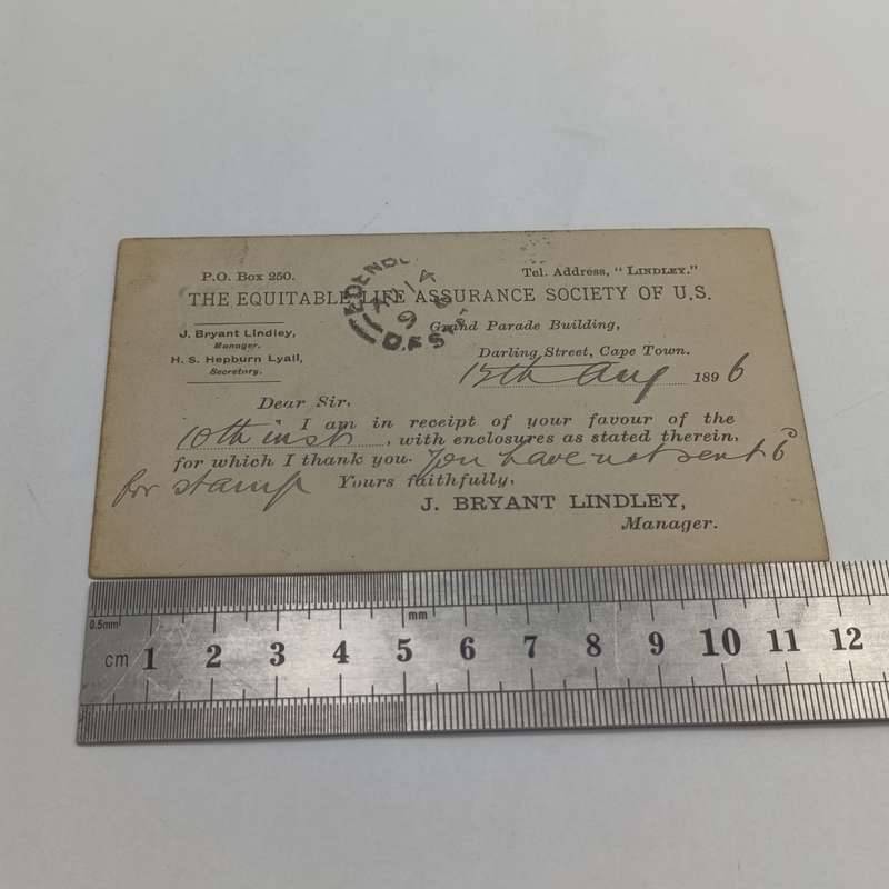 1896 Cape postcard to Edenburg, Free State - Prepaid Cape of Good Hope half penny postage