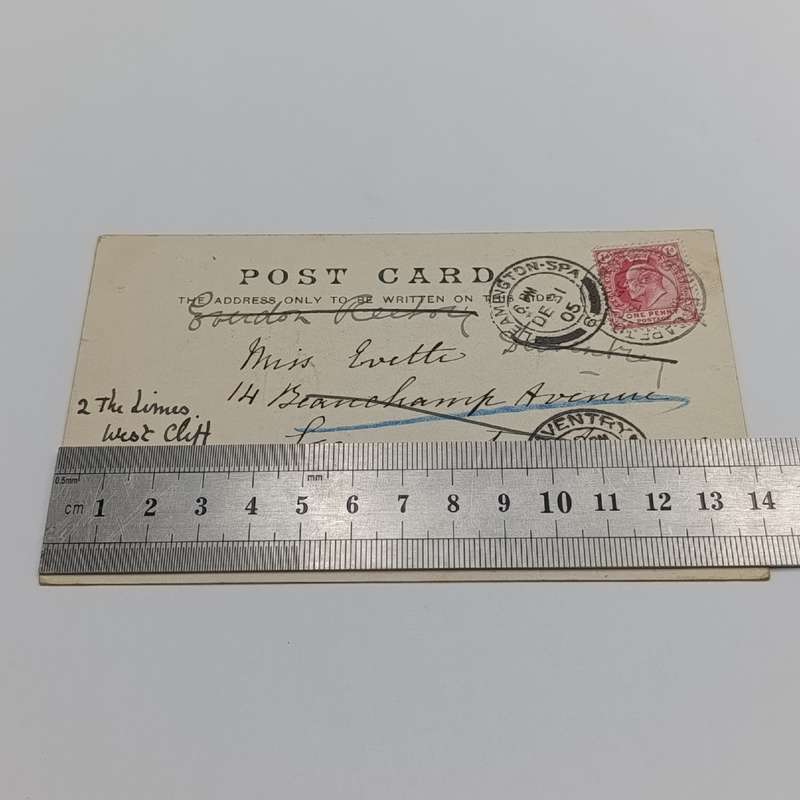 1905 Postcard Stal str, Cape Town to Leamington spa rerouted to Dawlish, England through Daventry