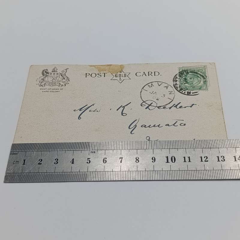 1908 Postcard Queenstown to Umtata - Rare Imvani postmark Port Elizabeth North Jetty picture