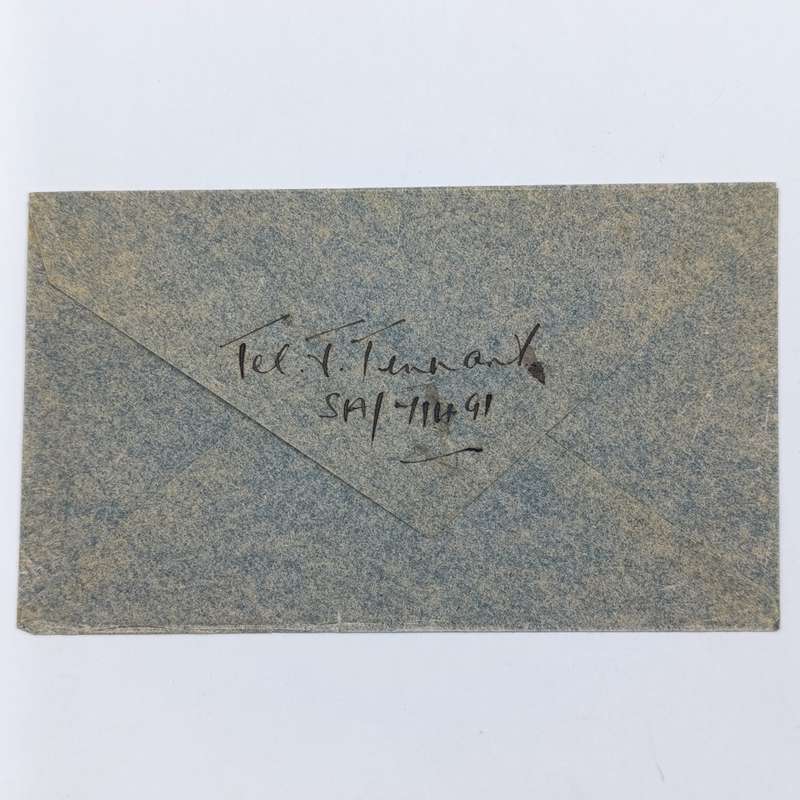 Airmail WW2 cover with HM Ship Censor mark plus Field Post cancel on 2 South Africa stamps
