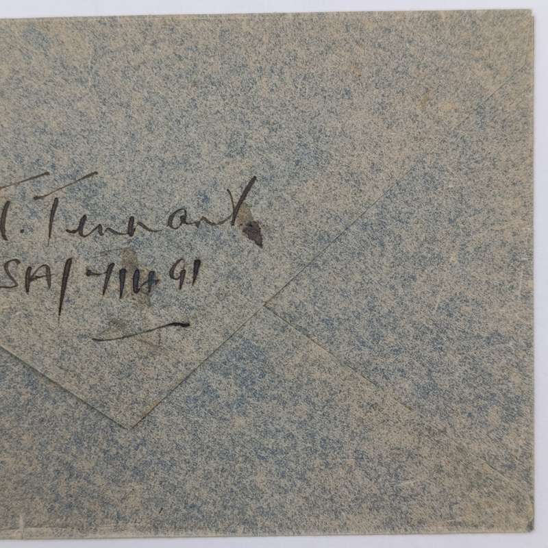Airmail WW2 cover with HM Ship Censor mark plus Field Post cancel on 2 South Africa stamps