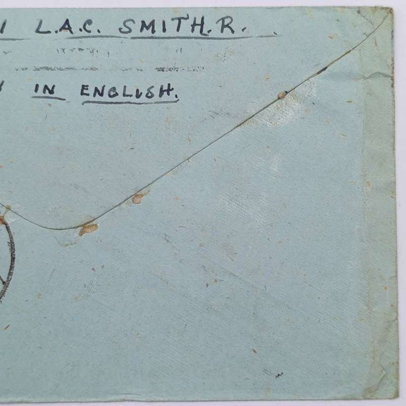 WW2 On Active Service cover to Pinelands, South Africa - with UNIT CENSOR W199 INDIA Rubber stamp