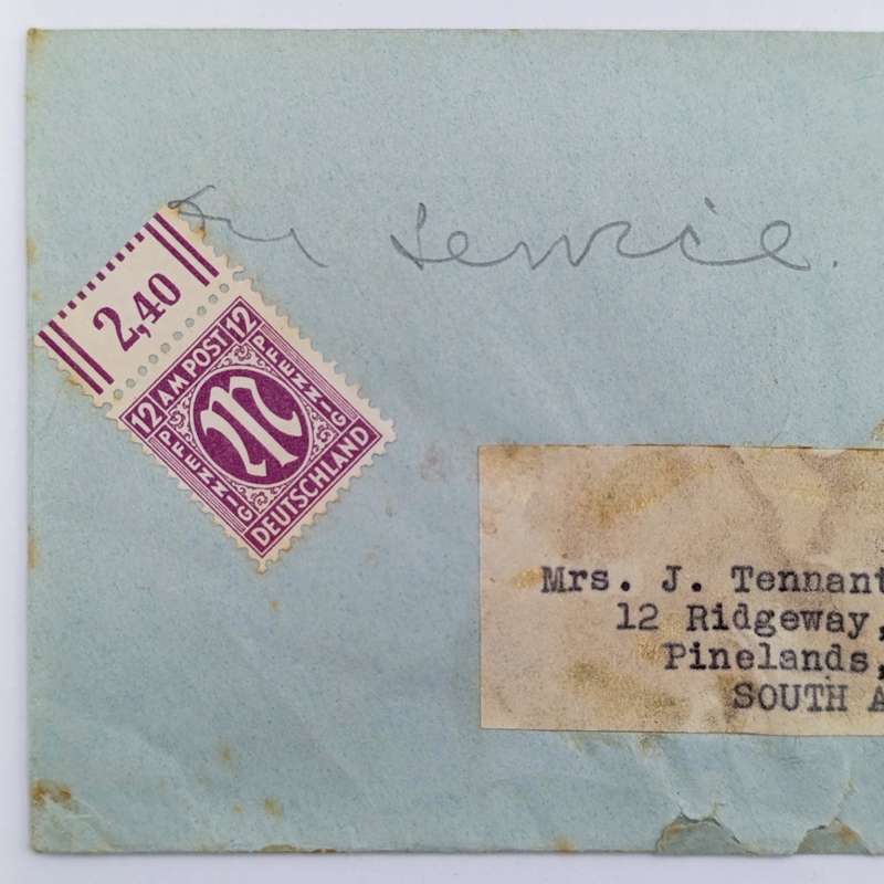 On Service 1945 WW2 Post cover with Field Post office 227 cancel posted to South Africa