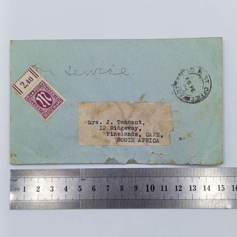 On Service 1945 WW2 Post cover with Field Post office 227 cancel posted to South Africa