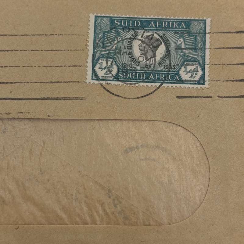 1935 Silver Jubilee George 5 South Africa 1/2d stamp with first day use on cover