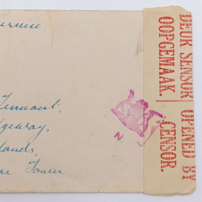 WW2 on Active Service letter opened by Censor and resealed - Coat of Arms mark applied with N below.