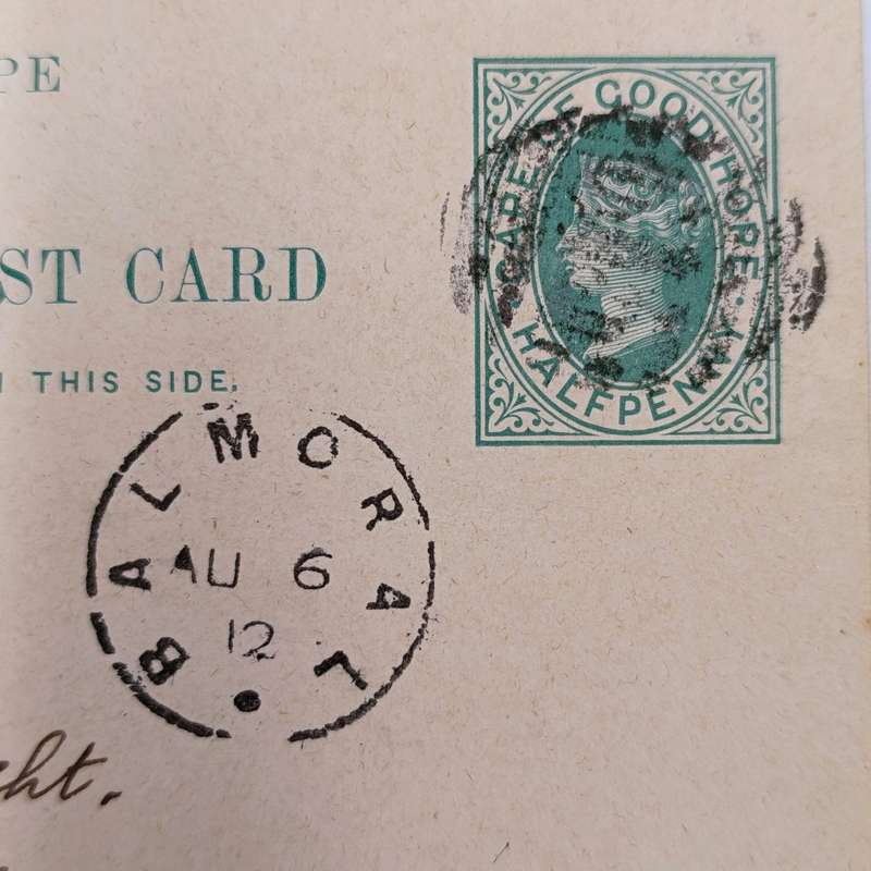 1912 Cape of Good Hope "615" BALMORAL proving card - highly rated - extremely rare