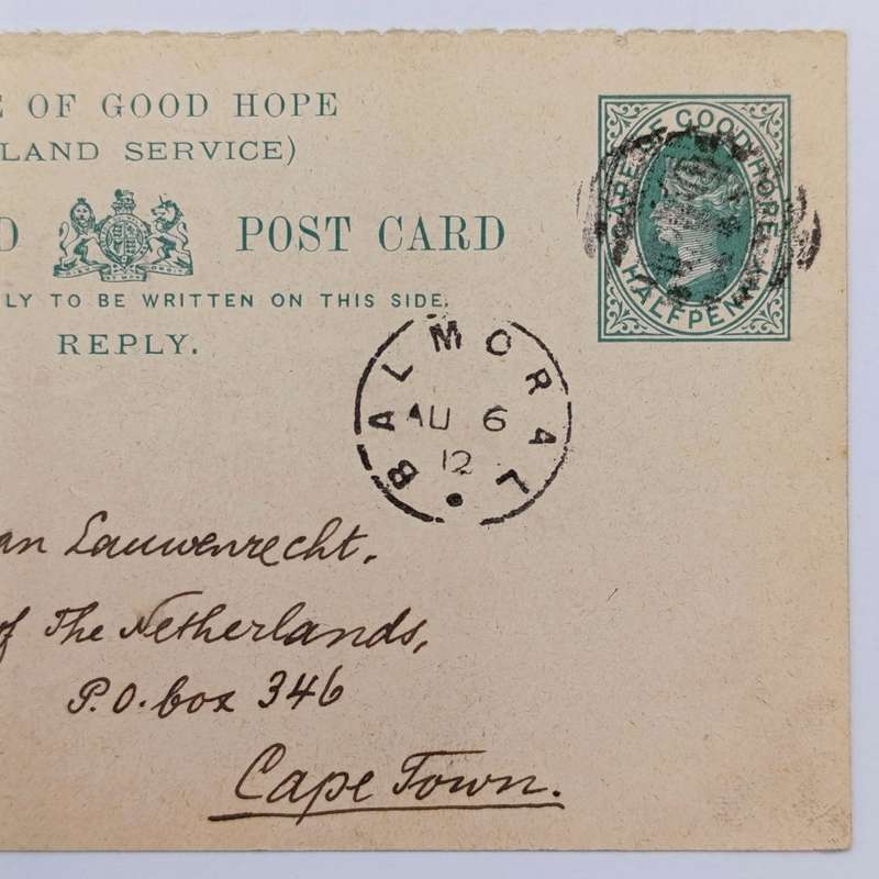 1912 Cape of Good Hope "615" BALMORAL proving card - highly rated - extremely rare