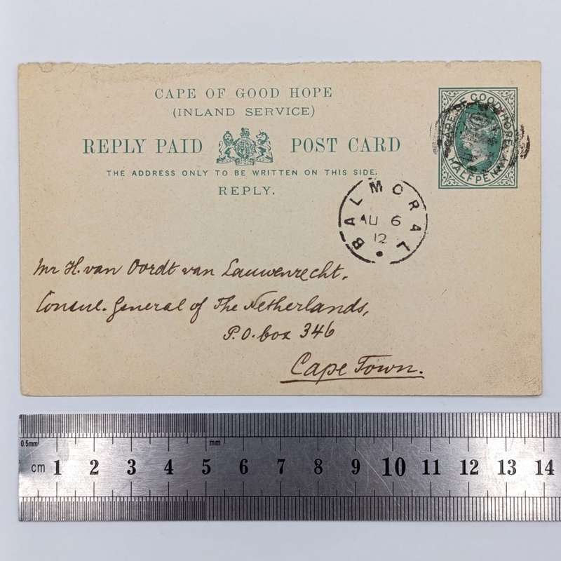 1912 Cape of Good Hope "615" BALMORAL proving card - highly rated - extremely rare