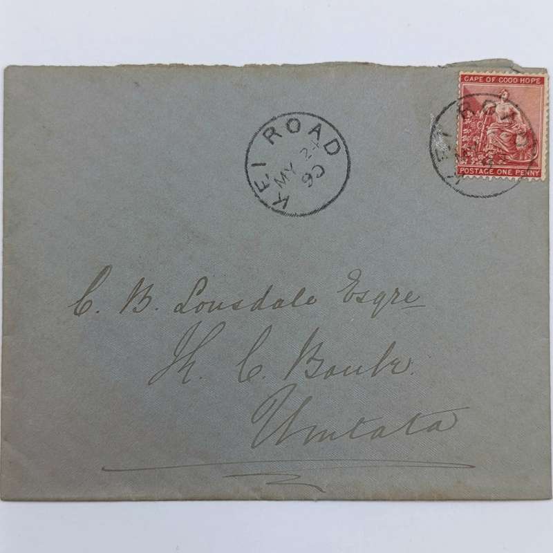 1890 Cover Kei Road to Umtata - One penny Cape of Good Hope stamp