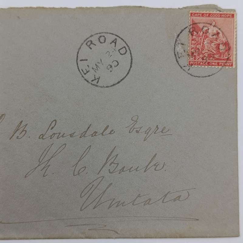 1890 Cover Kei Road to Umtata - One penny Cape of Good Hope stamp
