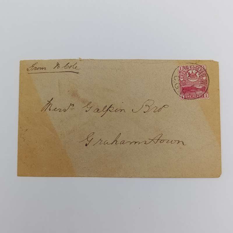 1901 Letter Kowie West to Grahamstown, Cape of Good Hope Backstamped Port Alfred and Grahamstown