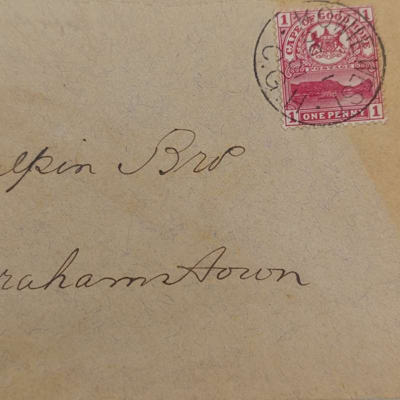 1901 Letter Kowie West to Grahamstown, Cape of Good Hope Backstamped Port Alfred and Grahamstown