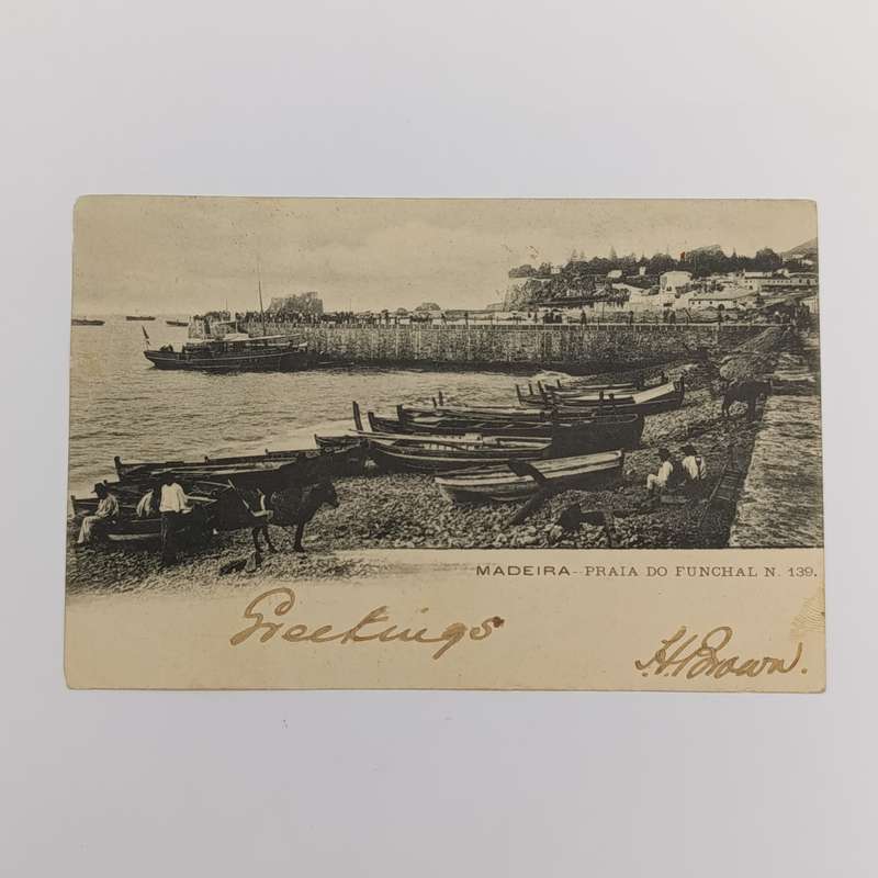 1907 Postcard Cape Columbine, Cape of Good Hope to Durban on Medeira postcard Ocean Post office
