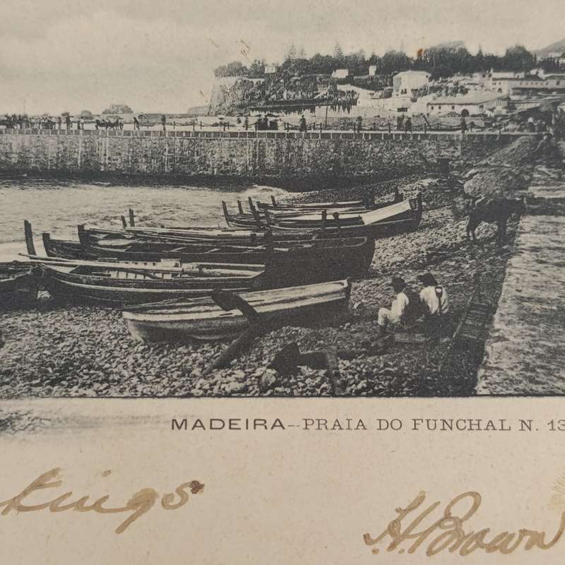 1907 Postcard Cape Columbine, Cape of Good Hope to Durban on Medeira postcard Ocean Post office
