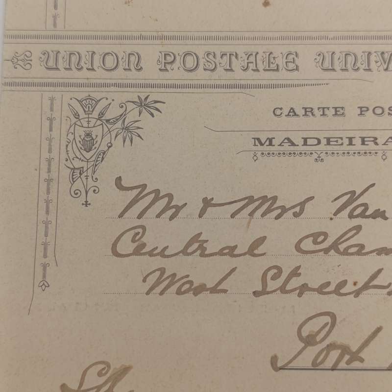 1907 Postcard Cape Columbine, Cape of Good Hope to Durban on Medeira postcard Ocean Post office