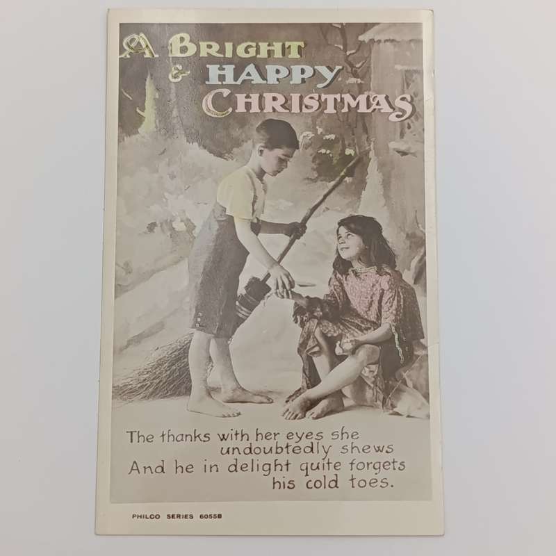 1908 Colored card Aberdeen to Port Elizabeth, Philco series Christmas picture