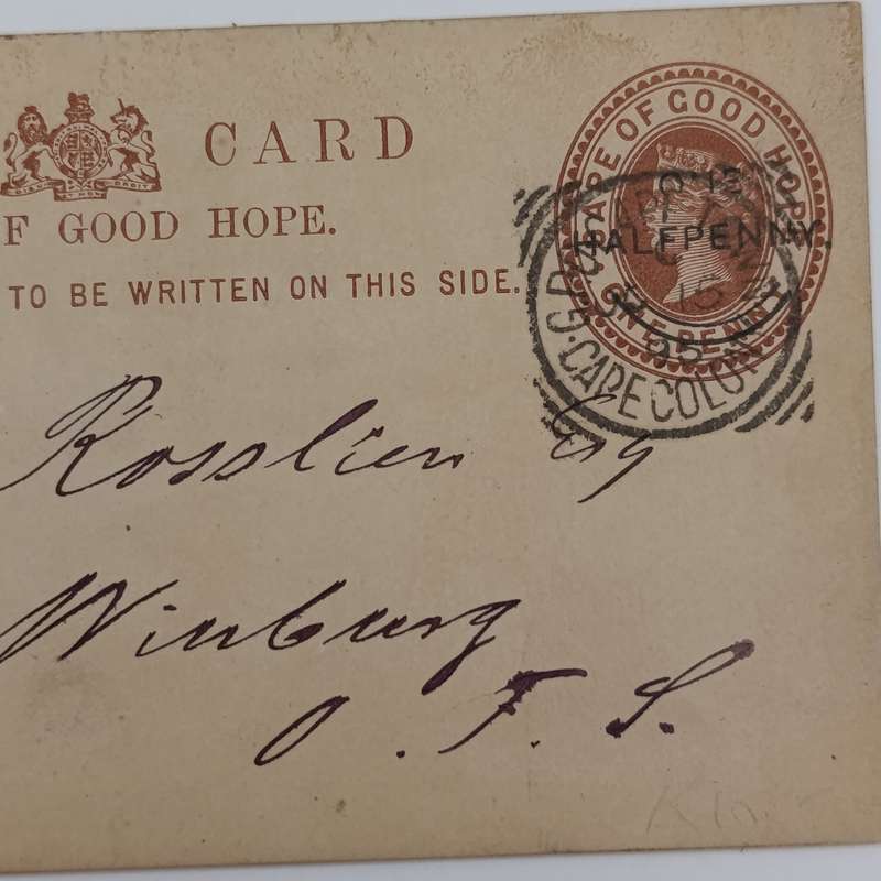1895 Prepaid one penny postcard Cape Town to Winburb