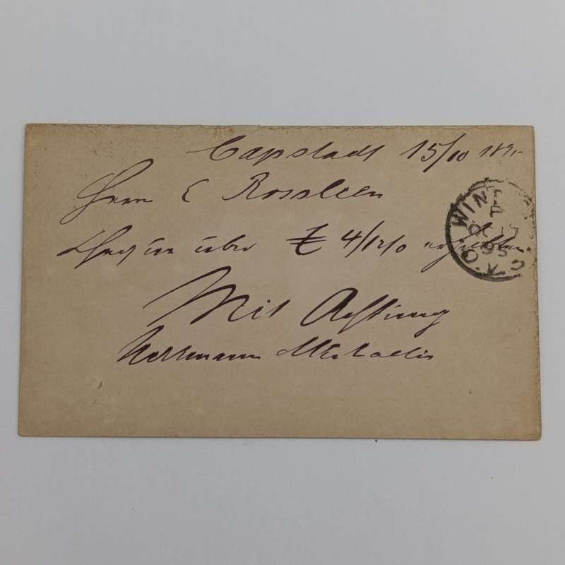 1895 Prepaid one penny postcard Cape Town to Winburb