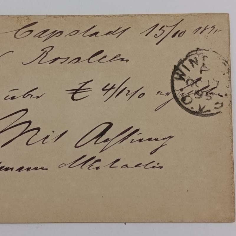 1895 Prepaid one penny postcard Cape Town to Winburb