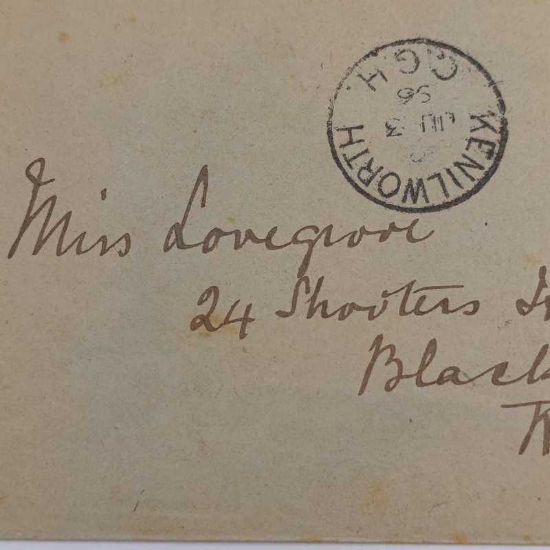 1896 letter on prepaid 2 1/2 pence envelope from Kenilworth, Cape of Good Hope to Kent