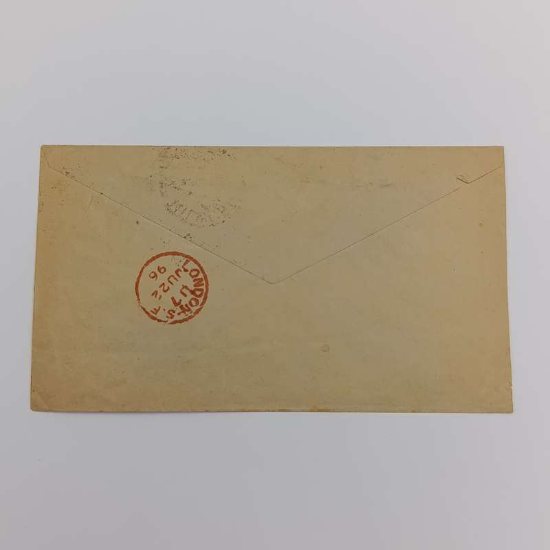 1896 letter on prepaid 2 1/2 pence envelope from Kenilworth, Cape of Good Hope to Kent