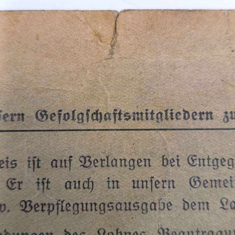 1941 WW2 Hamburg Proof of appointment as construction worker - Identification JCL Hoencamp