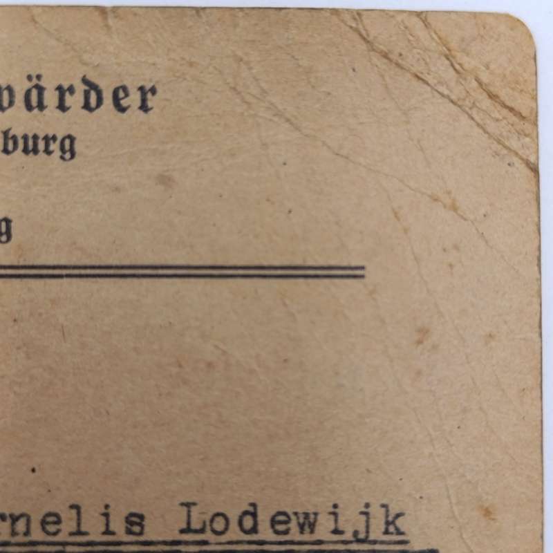 1941 WW2 Hamburg Proof of appointment as construction worker - Identification JCL Hoencamp