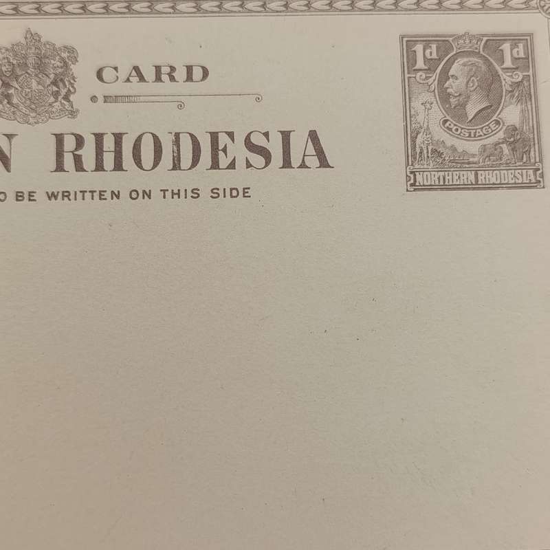 Unused postcard with prepaid postage 1d Northern Rhodesia