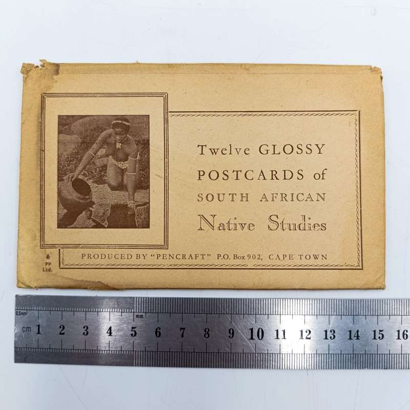 Twelve Glossy postcards of South African Native studies in original packaging