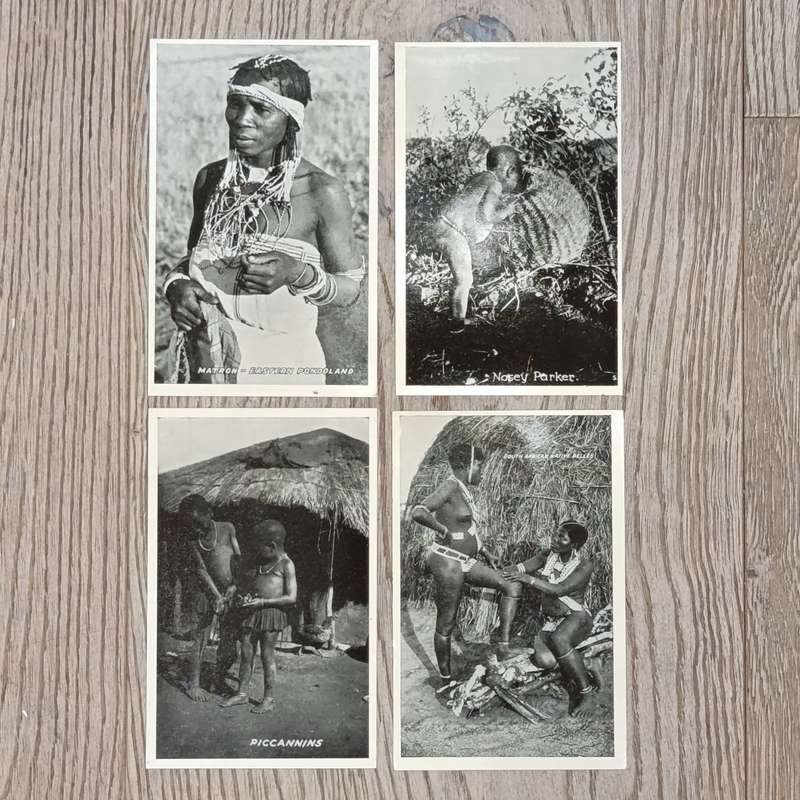 Twelve Glossy postcards of South African Native studies in original packaging