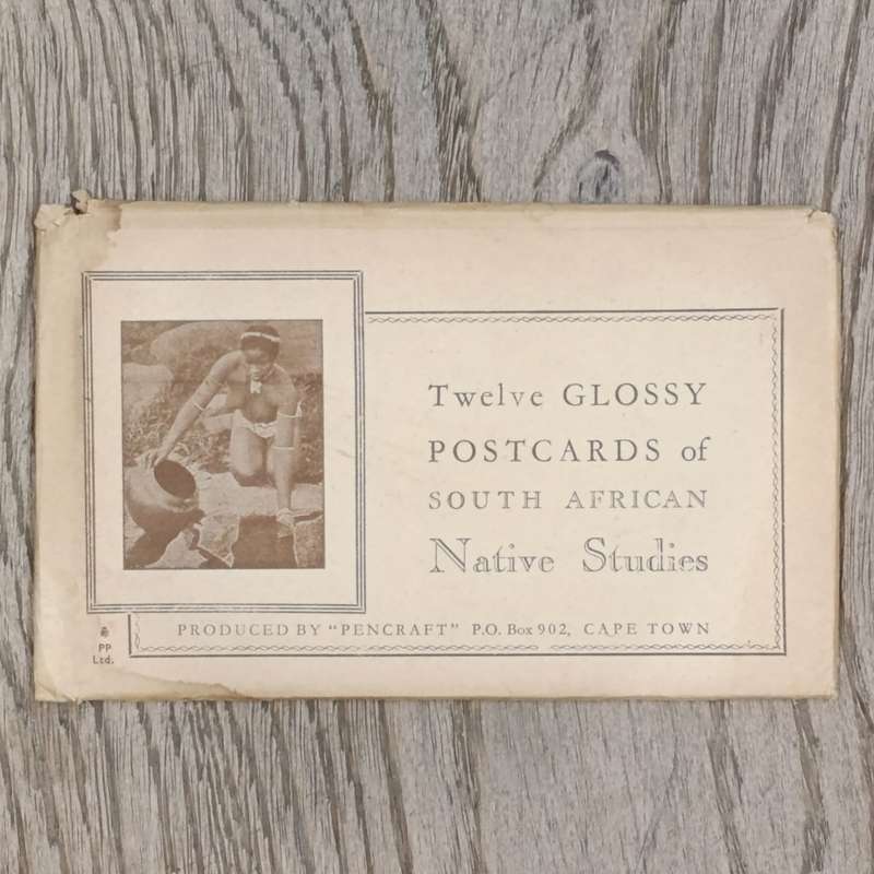 Twelve Glossy postcards of South African Native studies in original packaging