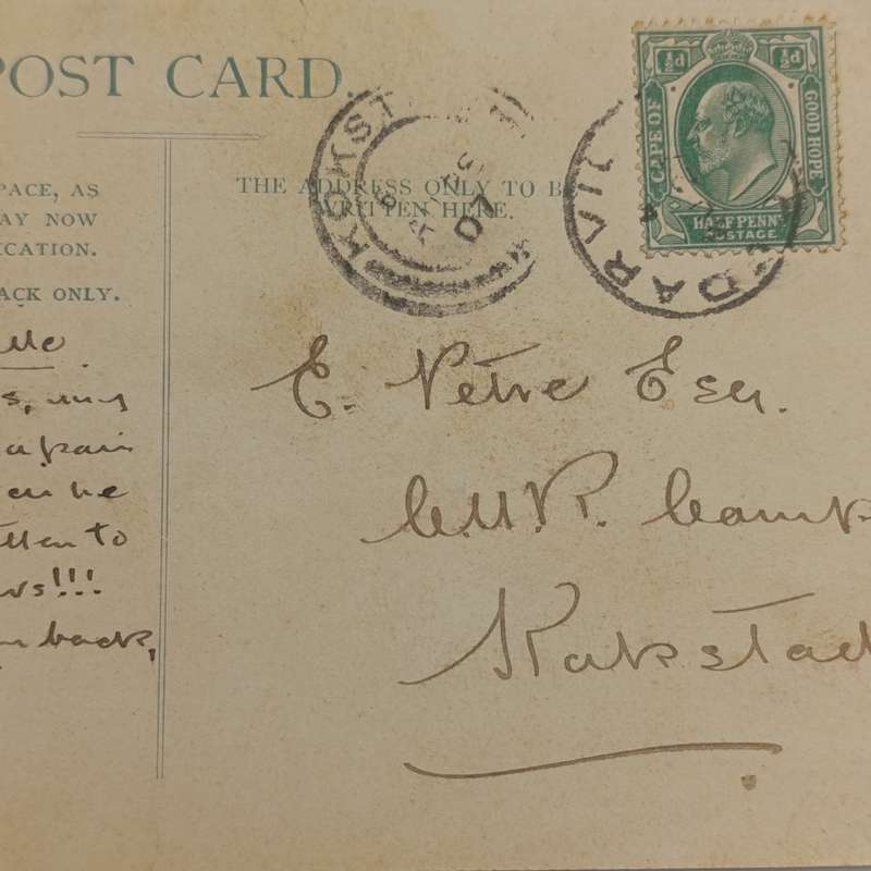 1907 Postcard Cedarville (East Griqualand) to Kokstad