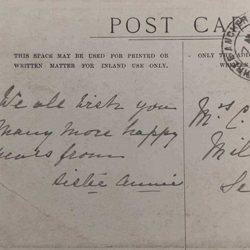1907 Postcard Gordons Bay to Sea Point with Three Anchor Bay receiving cancel