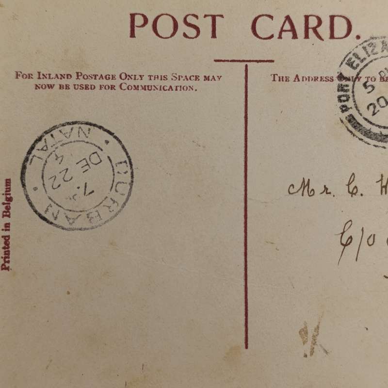 1904 Postcard Lawrence Street Port Elizabeth (renamed Rose Street) to Durban