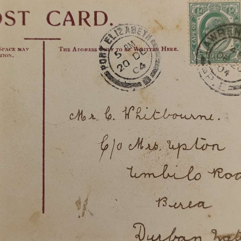 1904 Postcard Lawrence Street Port Elizabeth (renamed Rose Street) to Durban