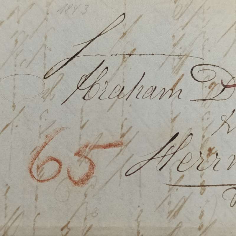 1843 Letter from the Prussian Post office in Hamburg to Herrnhut