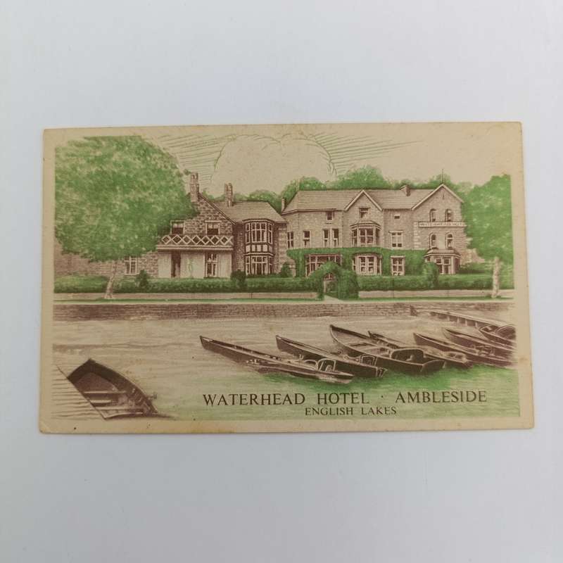 Unused vintage Waterland Hotel Ambleside - English lakes postcard
