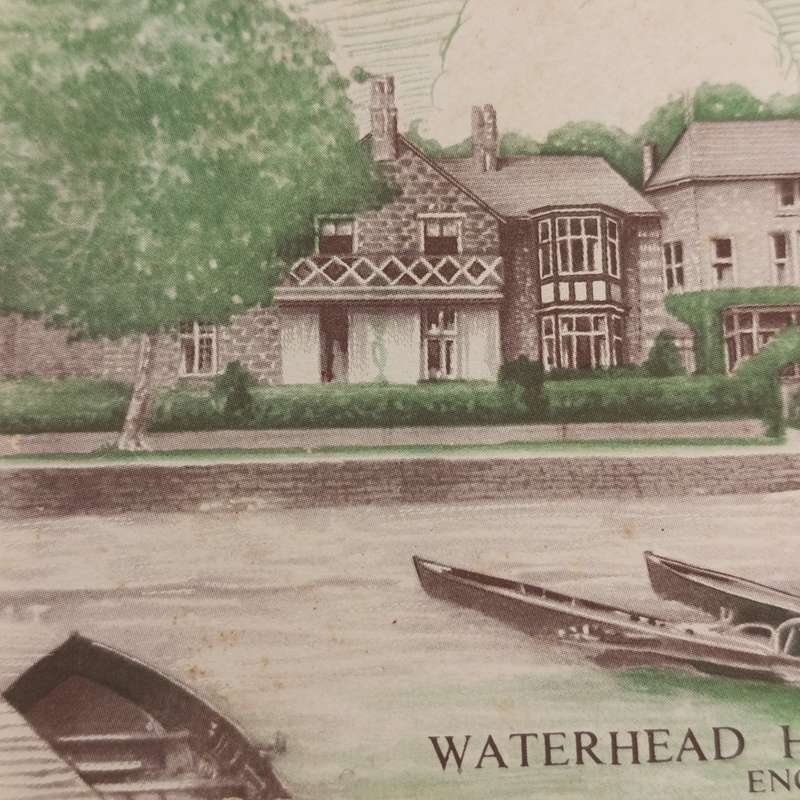 Unused vintage Waterland Hotel Ambleside - English lakes postcard
