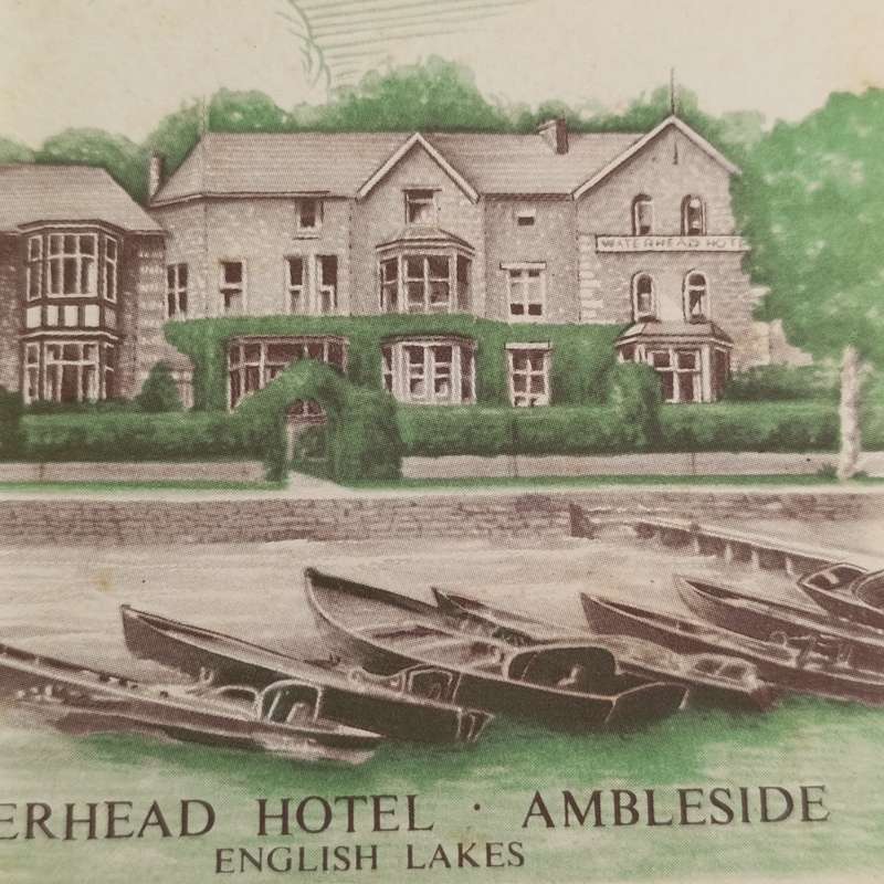 Unused vintage Waterland Hotel Ambleside - English lakes postcard