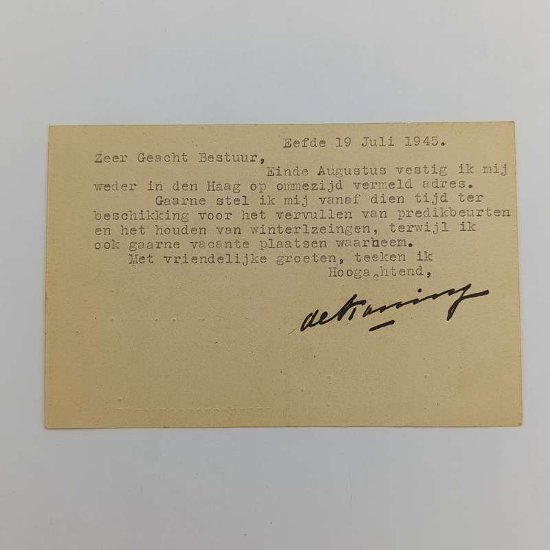 1945 Prepaid 5 cent Netherlands postcard