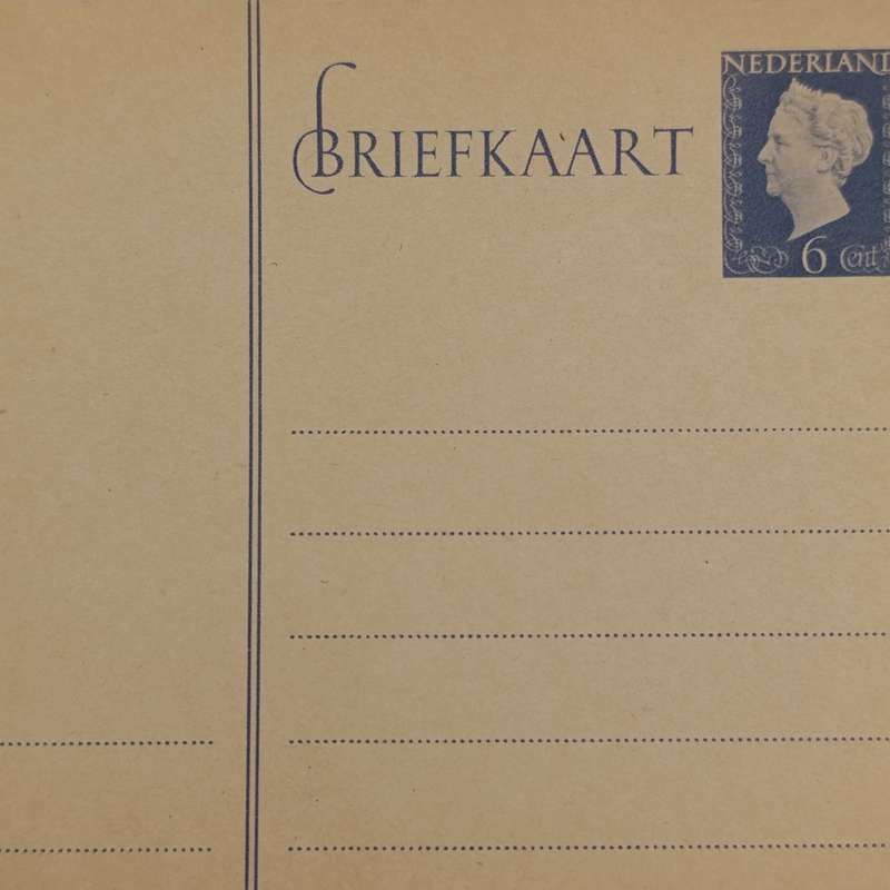 Netherlands briefkaart with 6 cent pre printed stamp - unused
